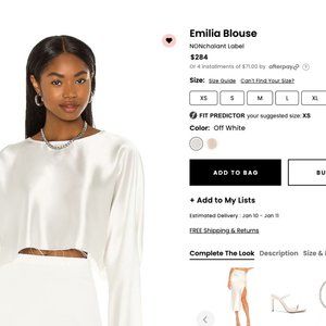 NONchalant Label Emilia Blouse NWT